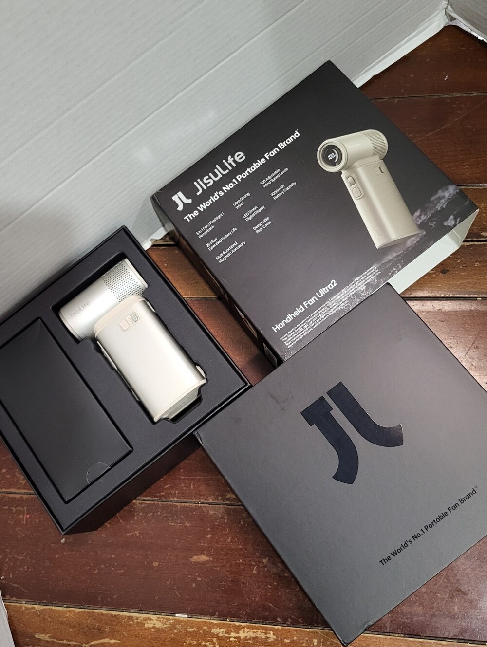 JISULIFE Portable Handheld Fan Ultra2 9000mAh, Max 25 Hrs, 5 IN 1, 100 Speed Tur